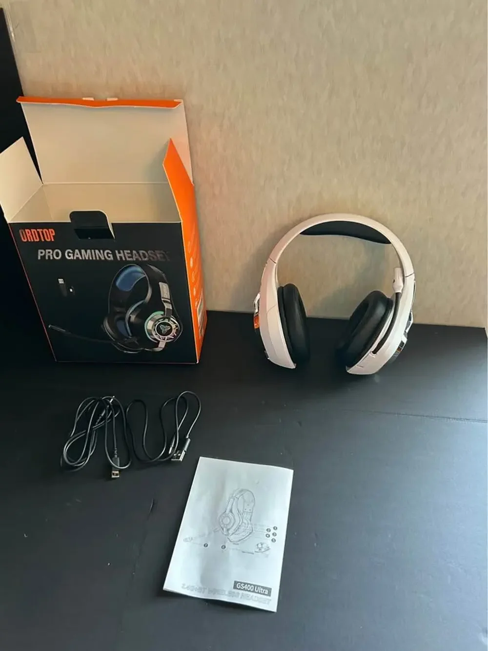 Ordtop GS400 Ultra Wireless Gaming Headset Over Ear Headphones White PC Console